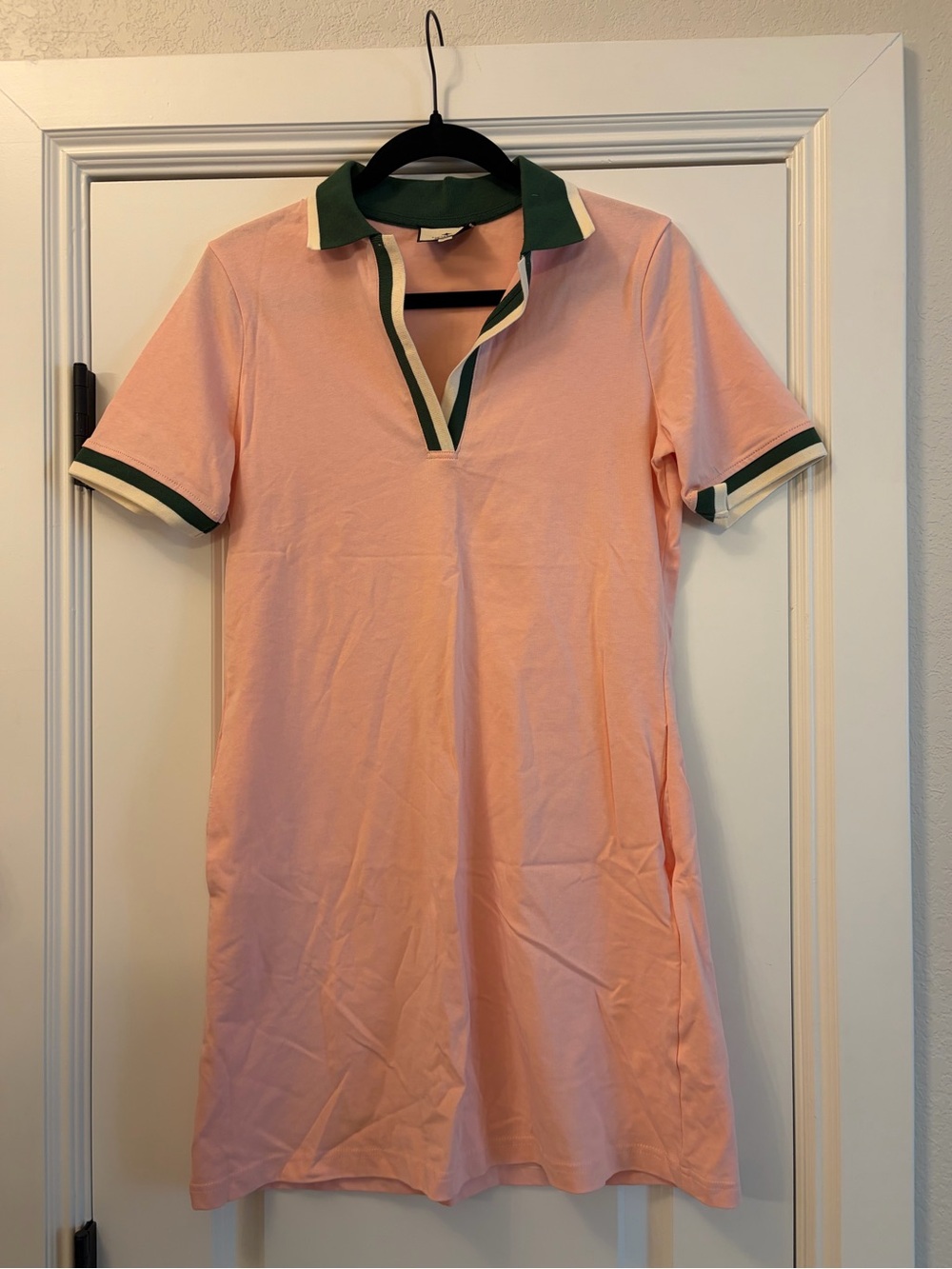 Tuckernuck Pink Polo Scoop-Neck Dress with Green Trim